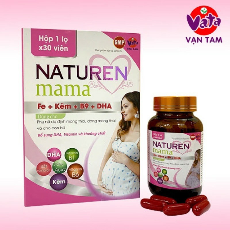 (BÀ BẦU) VIÊN SẮT-VITAMIN BỔ BẦU TỔNG HỢP NATUREN MAMA_Bổ sung DHA,Vitamin cho phụ nữ mang thai và cho con bú.