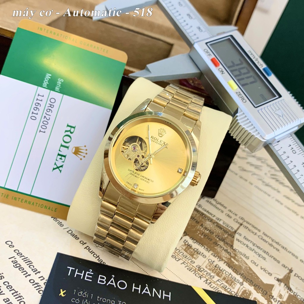 Đồng hồ nam RL máy cơ automatic mạ vàng 18K dây kim loại chống nước cao cấp DH518 Shop114 | BigBuy360 - bigbuy360.vn