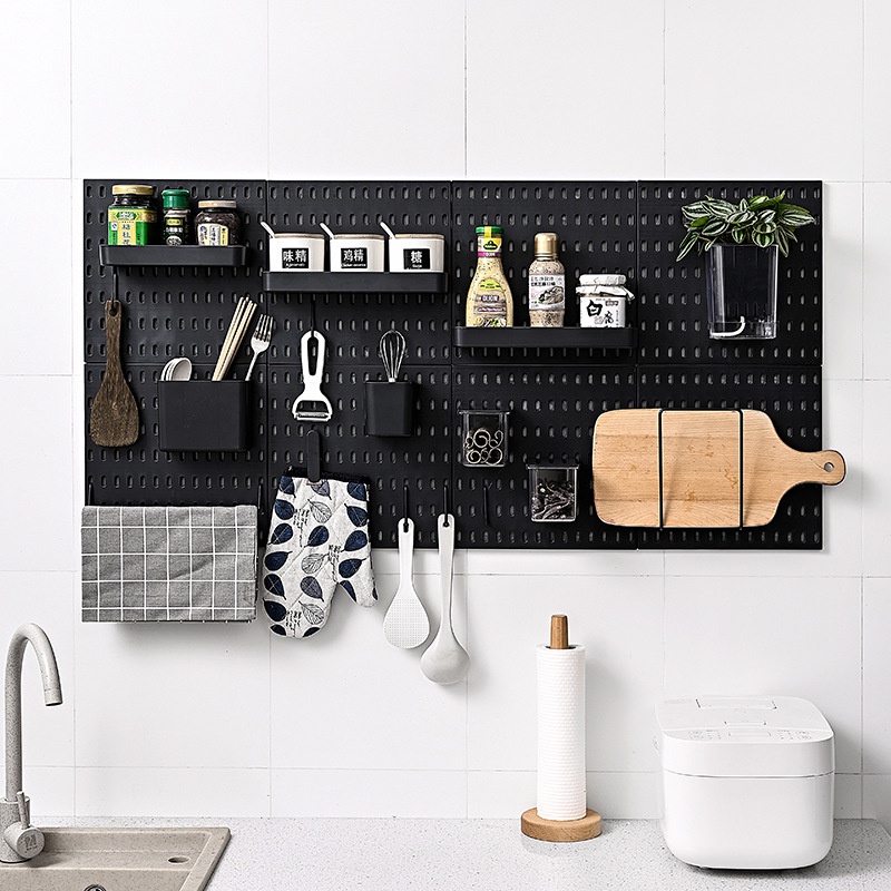 Bảng pegboard decor Phụ kiện màu đen NB131 dán tường sắp xếp nhà cửa