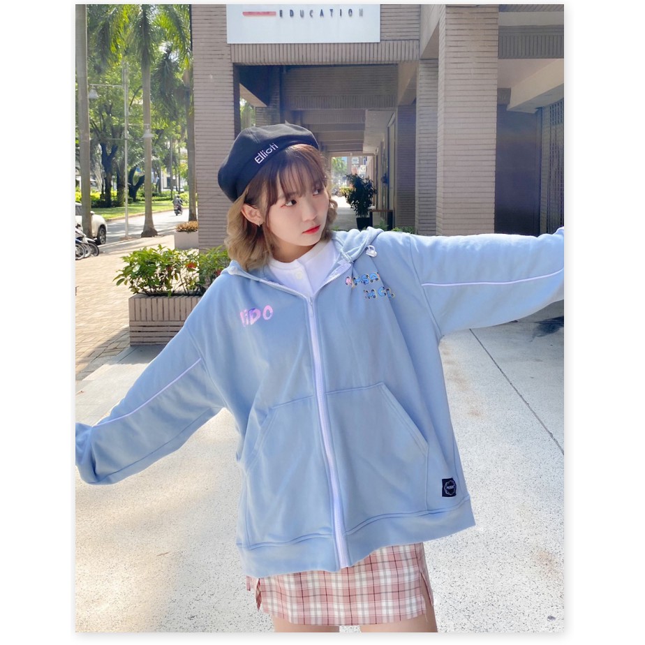 Áo khoác nỉ unisex nam nữ dây kéo from rộng phong cách Hàn Quốc mẫu hot giá rẻ