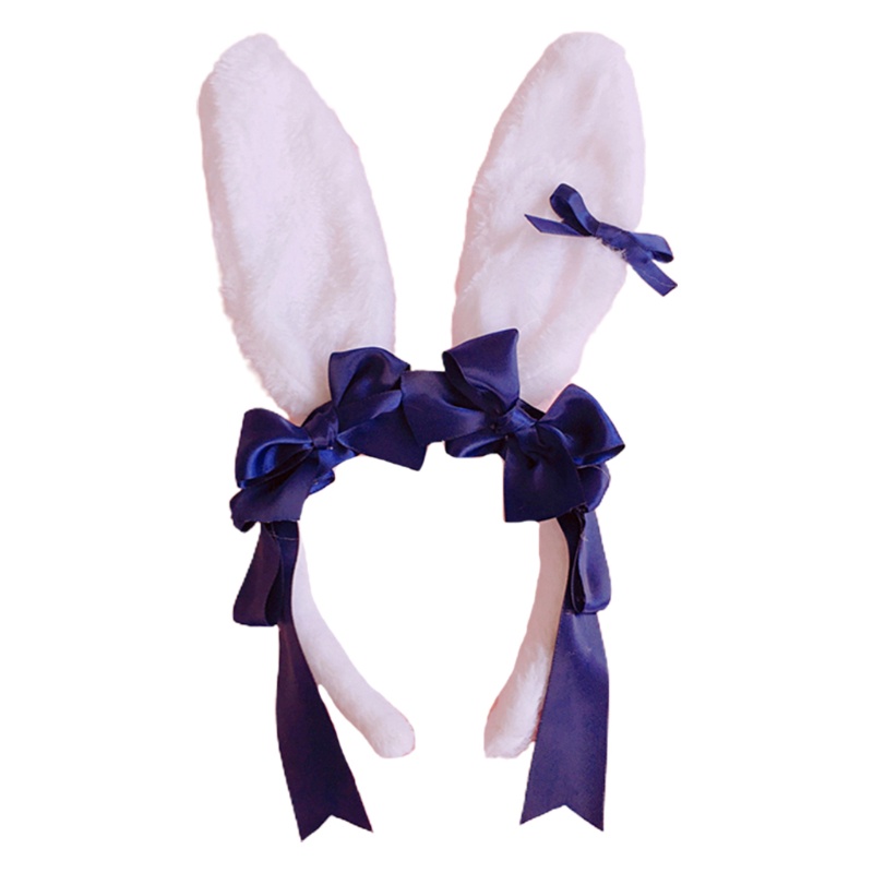 Băng Đô Nơ Tai Thỏ Bằng Lông Nhung Phong Cách Lolita Nhật Bản