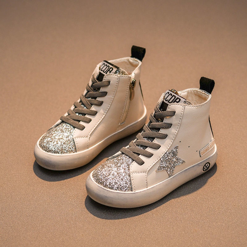 Giày sneaker cotton cổ cao thời trang thu đông mới 2021 cho bé