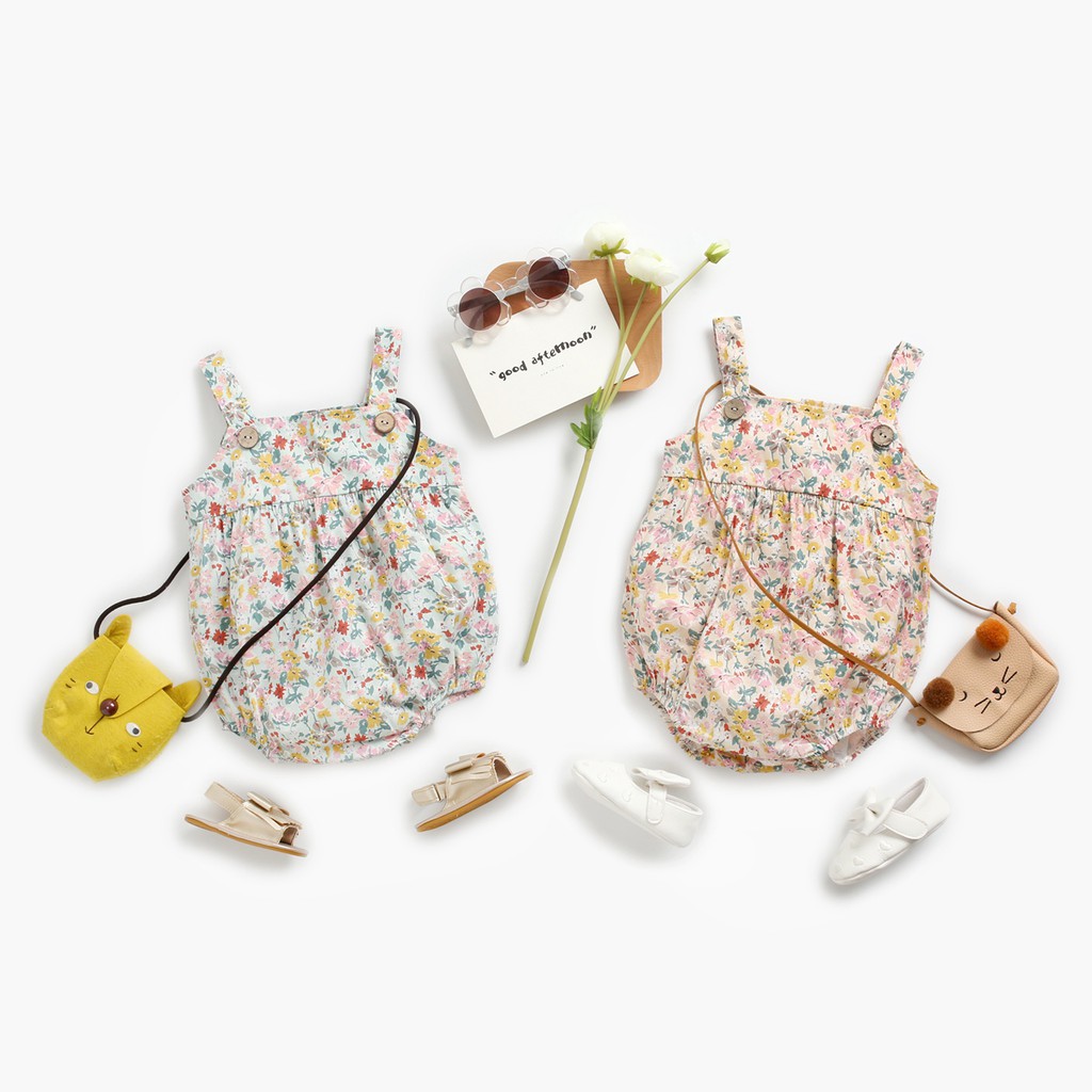 Áo Liền Thân SANLUTOZ Cotton Họa Tiết Hoa Phong Cách Công Chúa Cho Bé