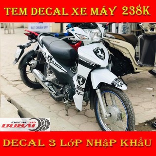 Tem trùm wave lamborghini trắng đen, độ team dán phủ decal xe máy giá rẻ đẹp