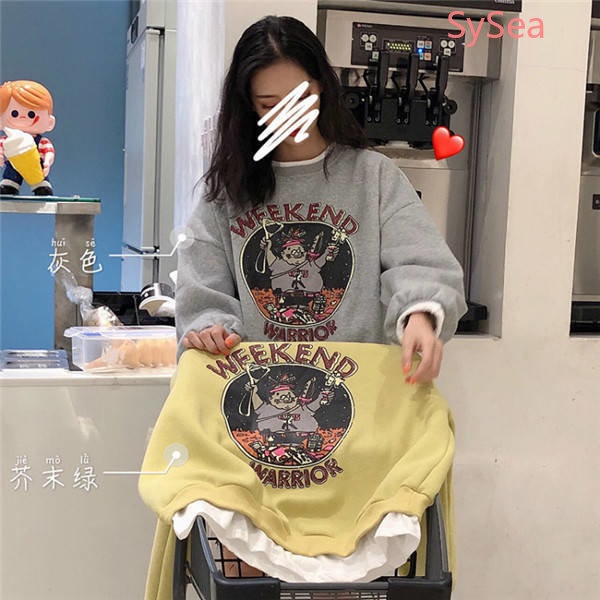 Áo Sweater In Họa Tiết Hoạt Hình Phong Cách Retro Cho Nữ