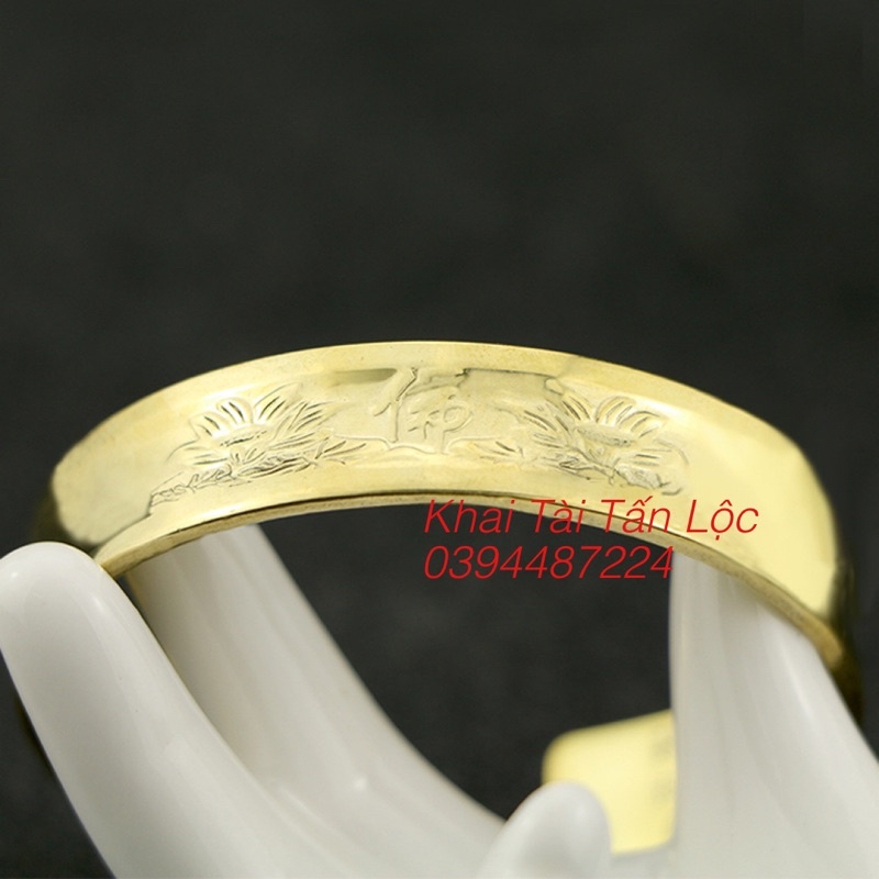 VÒNG TAY HOA SEN CHỮ PHẬT KHẮC BÁT NHẠC TÂM KINH BẰNG ĐỒNG