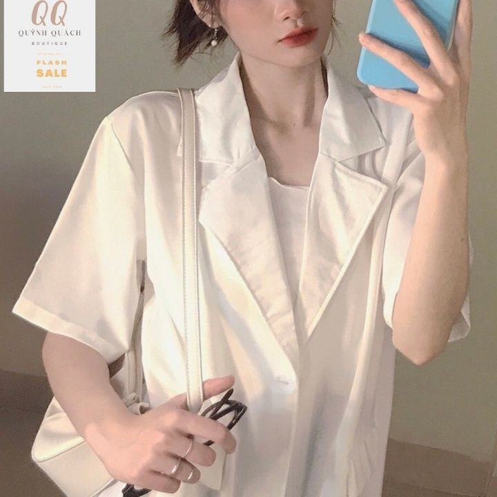 Áo Blazers đẹp giá rẻ 💗𝑭𝒓𝒆𝒆 𝑺𝒉𝒊𝒑💗, Vest nữ mùa hè chát đẹp mặc thoáng mát Màu đen trắng be Freesize | BigBuy360 - bigbuy360.vn