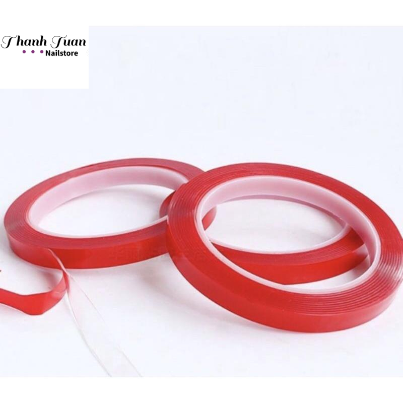 Băng dính đỏ hai mặt tạo Fan mi,Nailbox,băng dính dán móng mẫu  - Phụ kiện đồ nail HSM