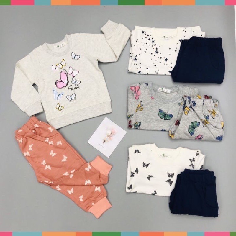 Bộ thu đông cho bé gái size 1-5 tuổi, bộ nỉ bé gái chất da cá mềm mịn, size 1-5 tuổi - SUNKIDS1