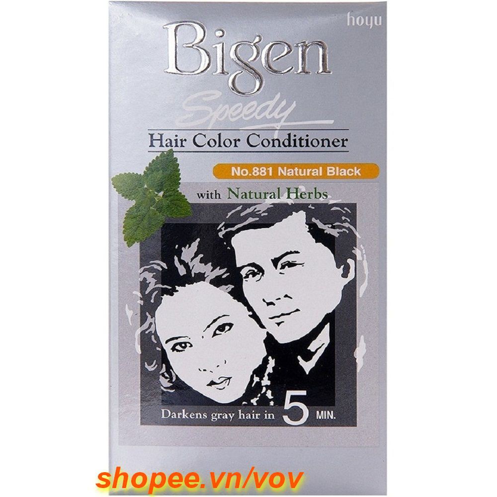 Thuốc Nhuộm Tóc Bigen 881 Đen tự nhiên  Speedy Hair Color Conditioner 100% chính hãng.