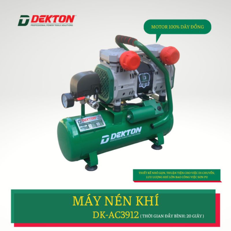 Bơm hơi 12L không dầu Dekton DK-AC3912