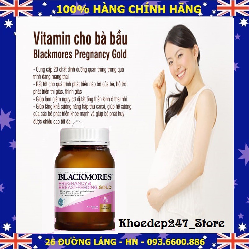 Viên uống bổ sung vitamin tổng hợp cho bà bầu và sau sinh Blackmore Pregnancy