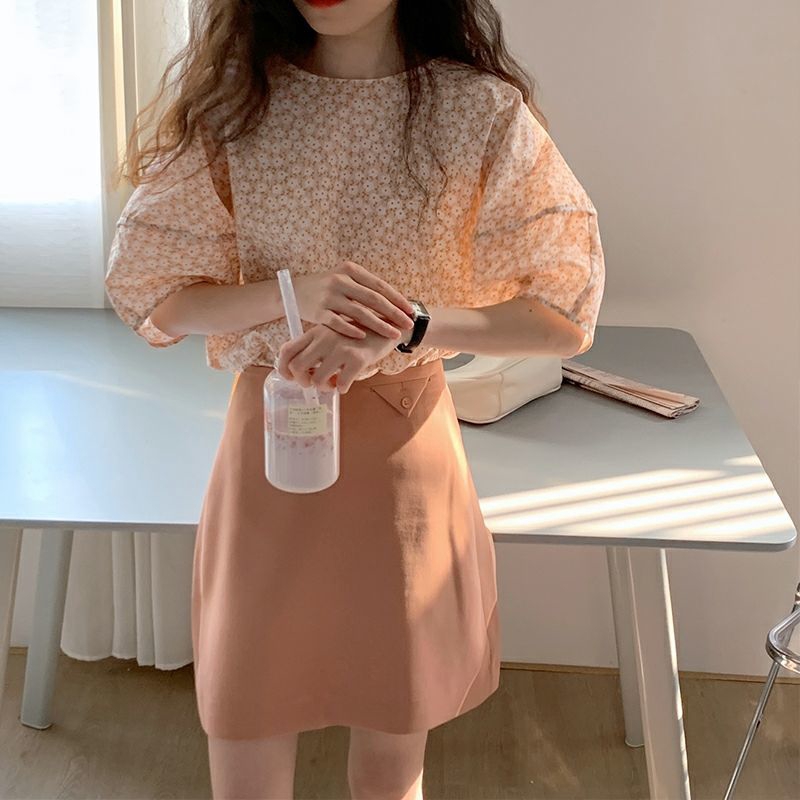 Áo Kiểu Tay Ngắn Cổ Thuyền In Họa Tiết Hoa Thời Trang Cho Nữ