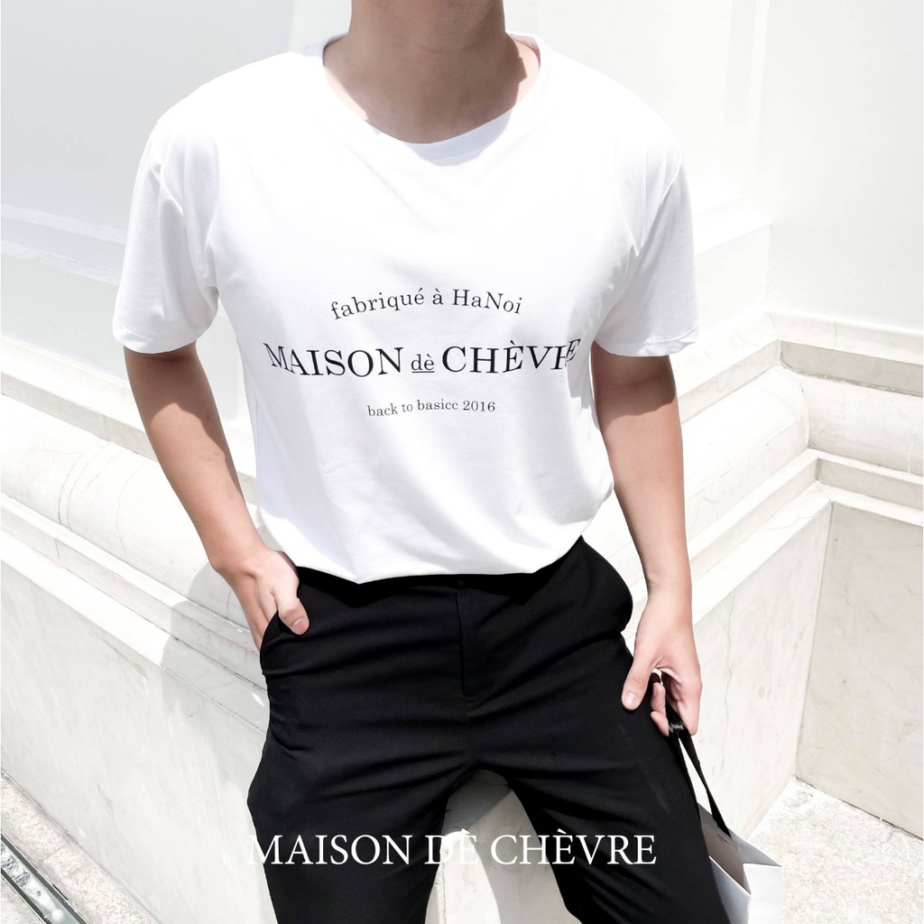 ( ẢNH THÂT ) Áo thun MAISON DÈ CHÈVRE / Áo thun mùa hè oversize đen trắng