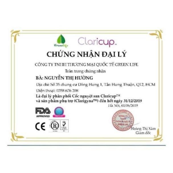 Cốc Nguyệt San Claricup Kháng Khuẩn Nhập Khẩu Pháp❤ Tặng Nhiều quà + Mua deal sốc 0đ