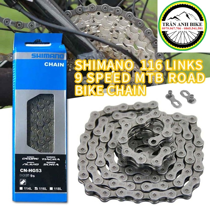XÍCH SÊN XE ĐẠP SHIMANO CN-HG53 9 SPEED – HÀNG CHÍNH HÃNG