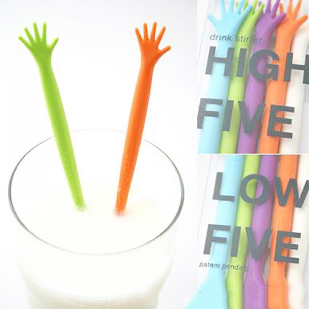 5pcs Durable  HELP ME Hand Drink Stirrers Bar Pub/Party/Kitchen Cocktail Swizzle Sticks Set