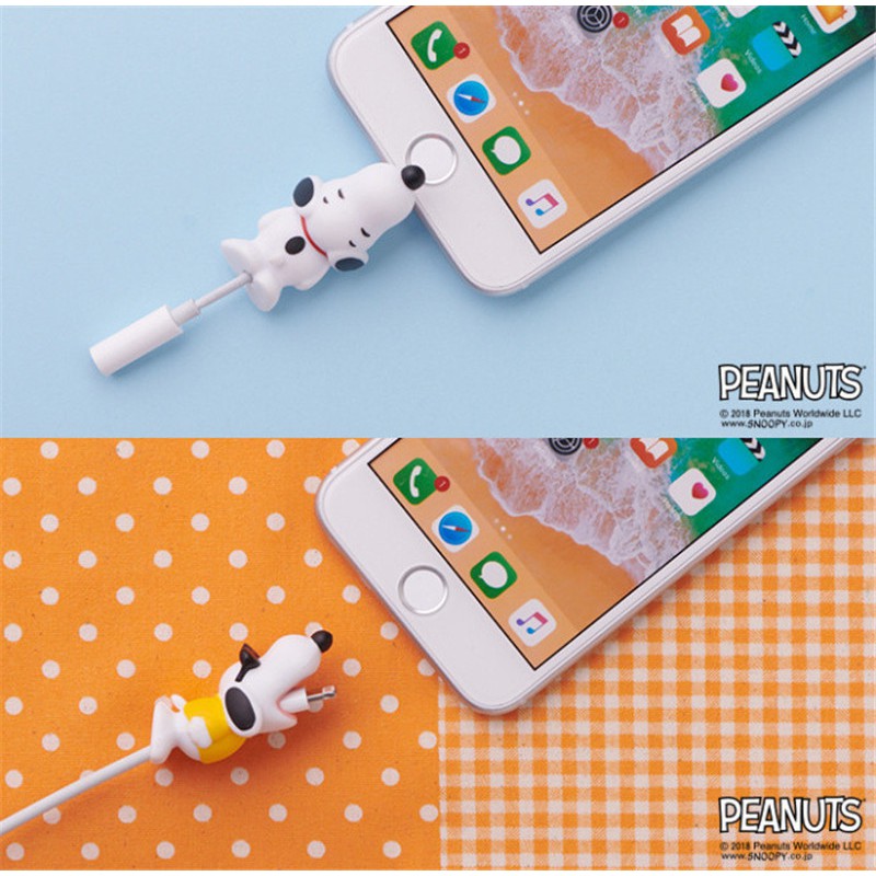 Phụ Kiện Bảo Vệ Dây Cáp Sạc Iphone Hình Chó Snoopy Dễ Thương
