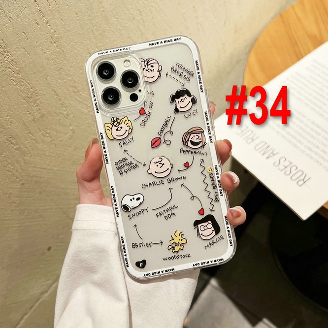 Casing Samsung Galaxy S20 S20 S21 S21+ FE 5G S10 Note 10 Lite Plus 20 Ultra M51 M52 4G 5 Clear Cartoon Snoopy Charlie Tpu Airbag Shockproof Soft Phone Case Full Back Cover 1HLE 33