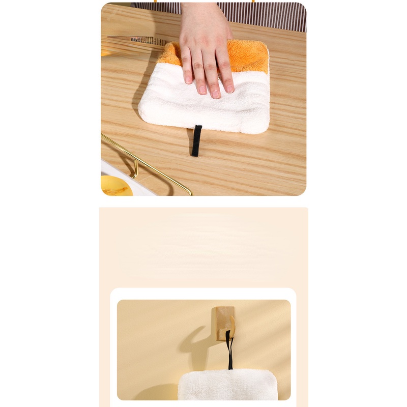 Khăn Lau Tay Vải Nhung San Hô Thấm Hút Tốt Tiện Dụng Cho Nhà Bếp / Phòng Tắm