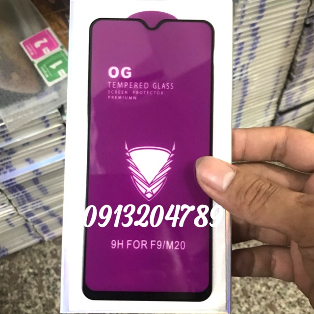 Kính Cường Lực OG Oppo F9 / M20 full màn khoan không thủng