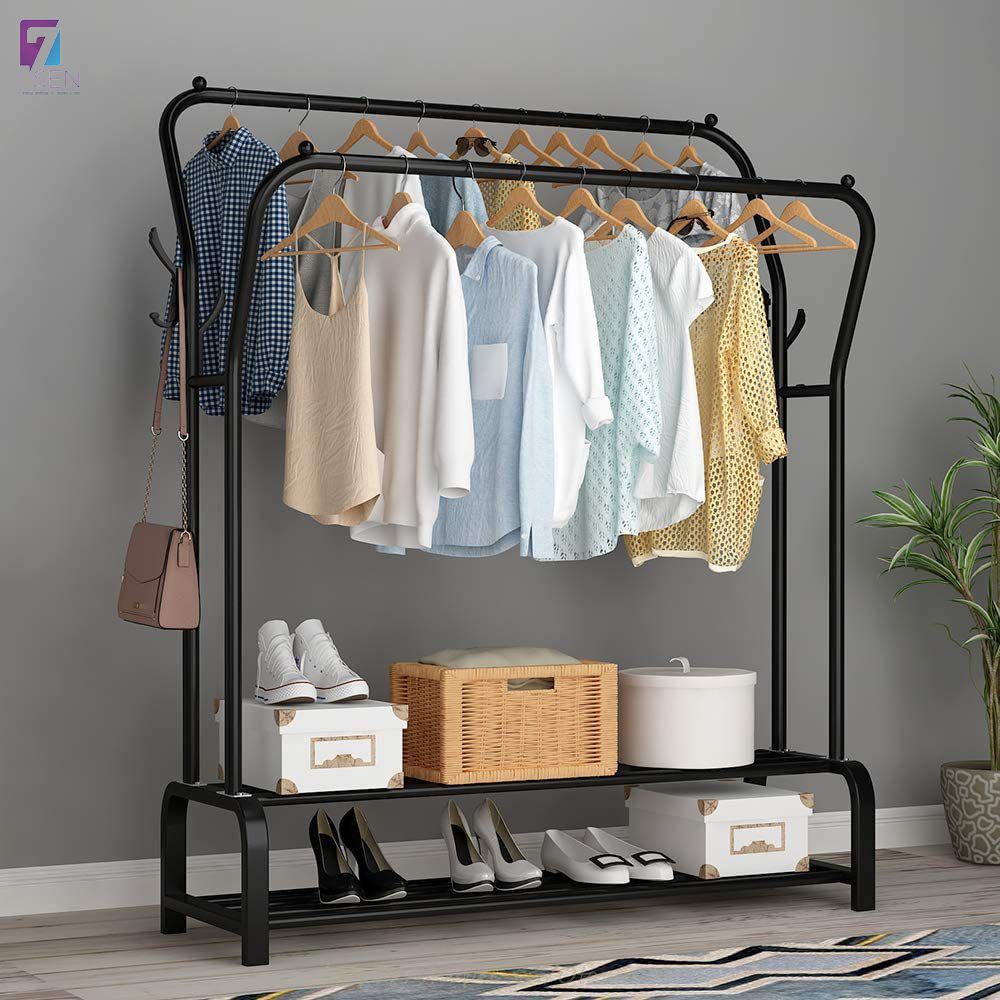 Kệ Treo Quần Áo Có Ngăn Để Giày Dép Tiện Lợi Ngăn Nắp