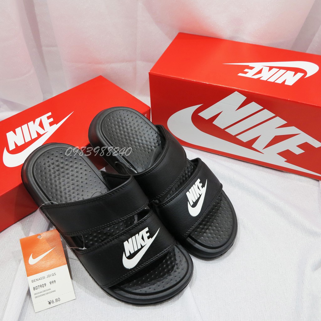 Dép Nike Nk + hộp Nike + freeship + hàng VNXK loại 1.1 hai quai ngang nam nữ đầy đủ tem, mác, lót dày, tem in nhiệt.