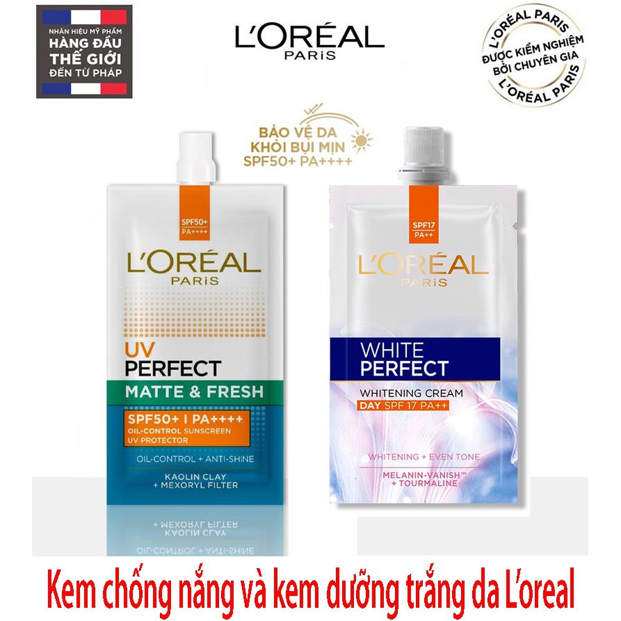 Hàng khuyến mãi ! Kem chống nắng bảo vệ và dưỡng da Loreal UV Perfect 7ml