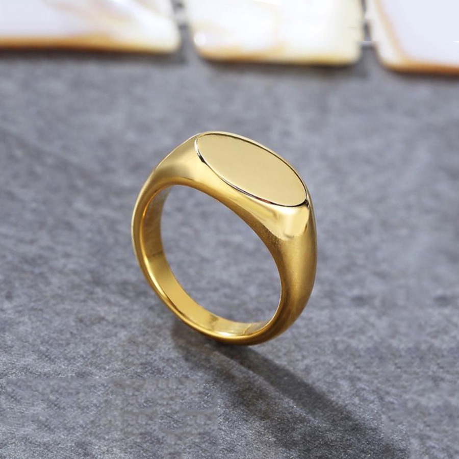 Nhẫn nam thép titan màu vàng kim/bạc/đen đơn giản thời trang