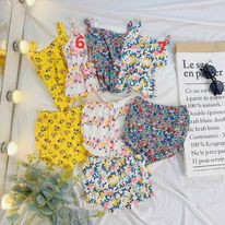 Bộ cotton mềm mát 2 dây siêu yêu cho bé gái (hàng xuất dư)