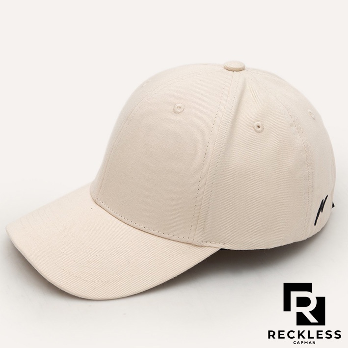 Nón Bóng Chày Lưỡi Trai Màu Be Trơn Reckless Capman Signature Ballcap Vải Kaki Cotton
