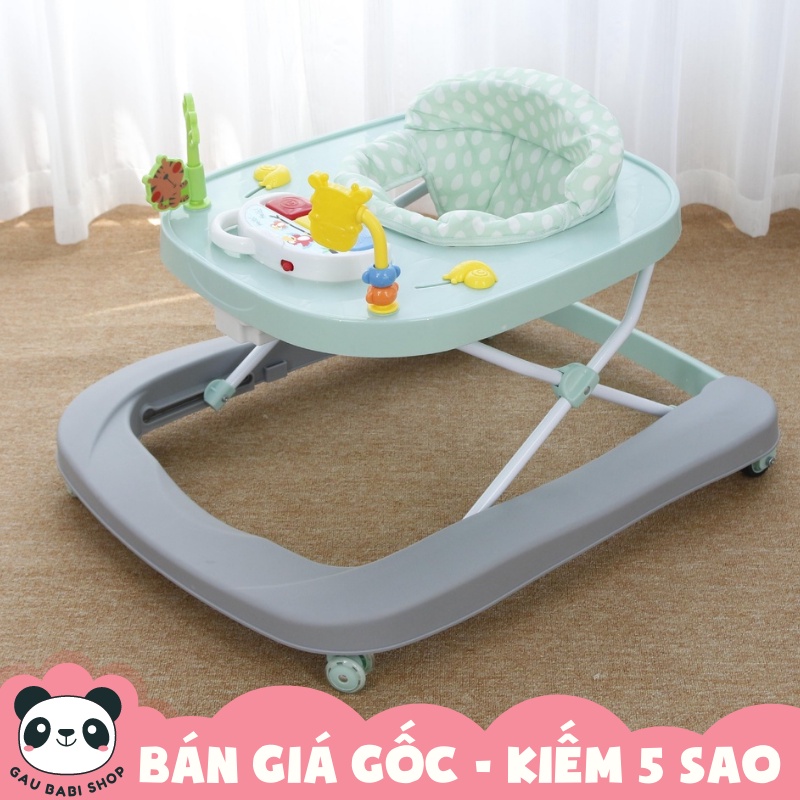 Xe tập đi chữ U cho bé, có bàn phát nhạc kèm bàn ăn Mastela W1508 màu xanh ngọc - Bảo hành 1 năm