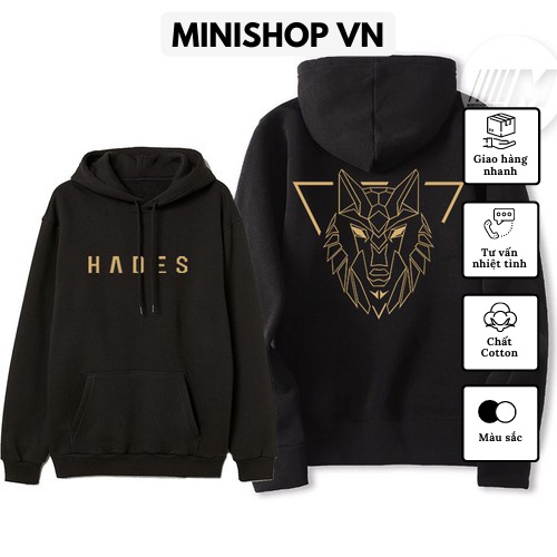 Áo nỉ hoodie nam nữ Hades chất nỉ bông dày ấm dáng rộng thoải mái