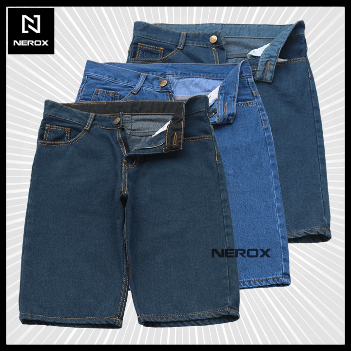 Combo 3 quần short jean nam vải đẹp 3 màu Xanh Đen, Xanh Đậm, Xanh Nhạt, NER - QSJ - CB3 - 161 | quần shorts nam – NEROX