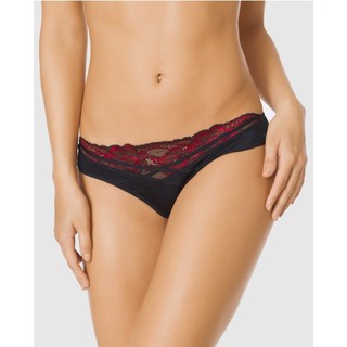 Quần lót lọt khe ren xách tay Lasenza màu Black with Red Q451