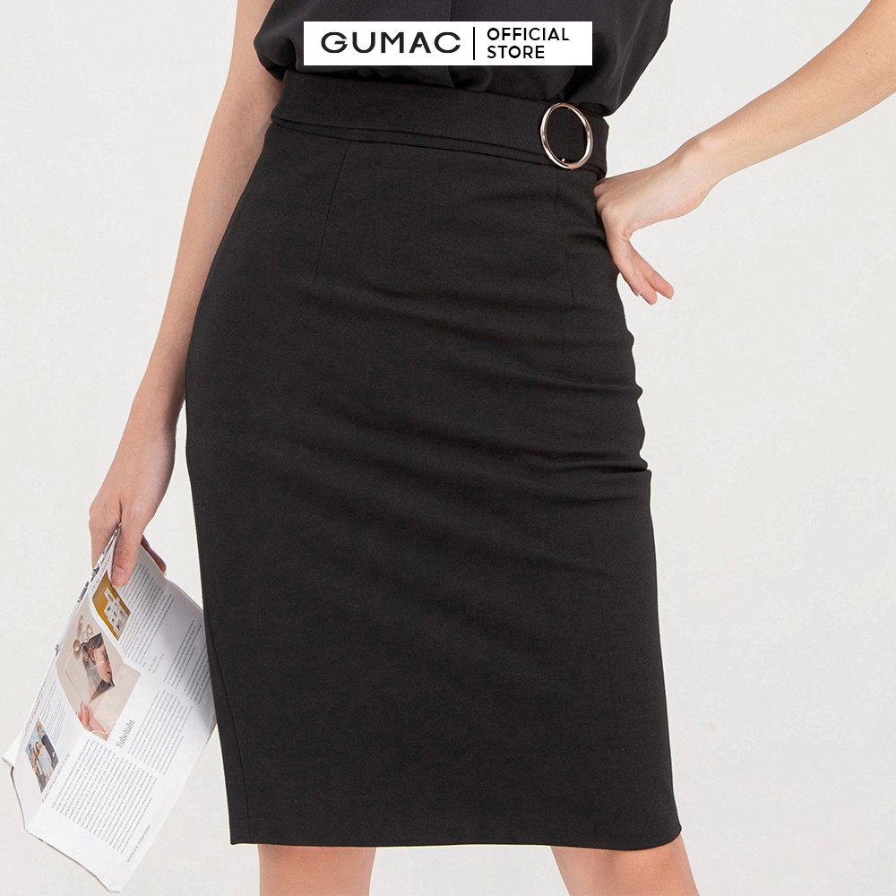 Chân váy nữ phối phụ kiện GUMAC VB743 | BigBuy360 - bigbuy360.vn