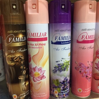 Nước hoa xịt phòng familiar 300g Hương Hoa Sen vỏ nhôm