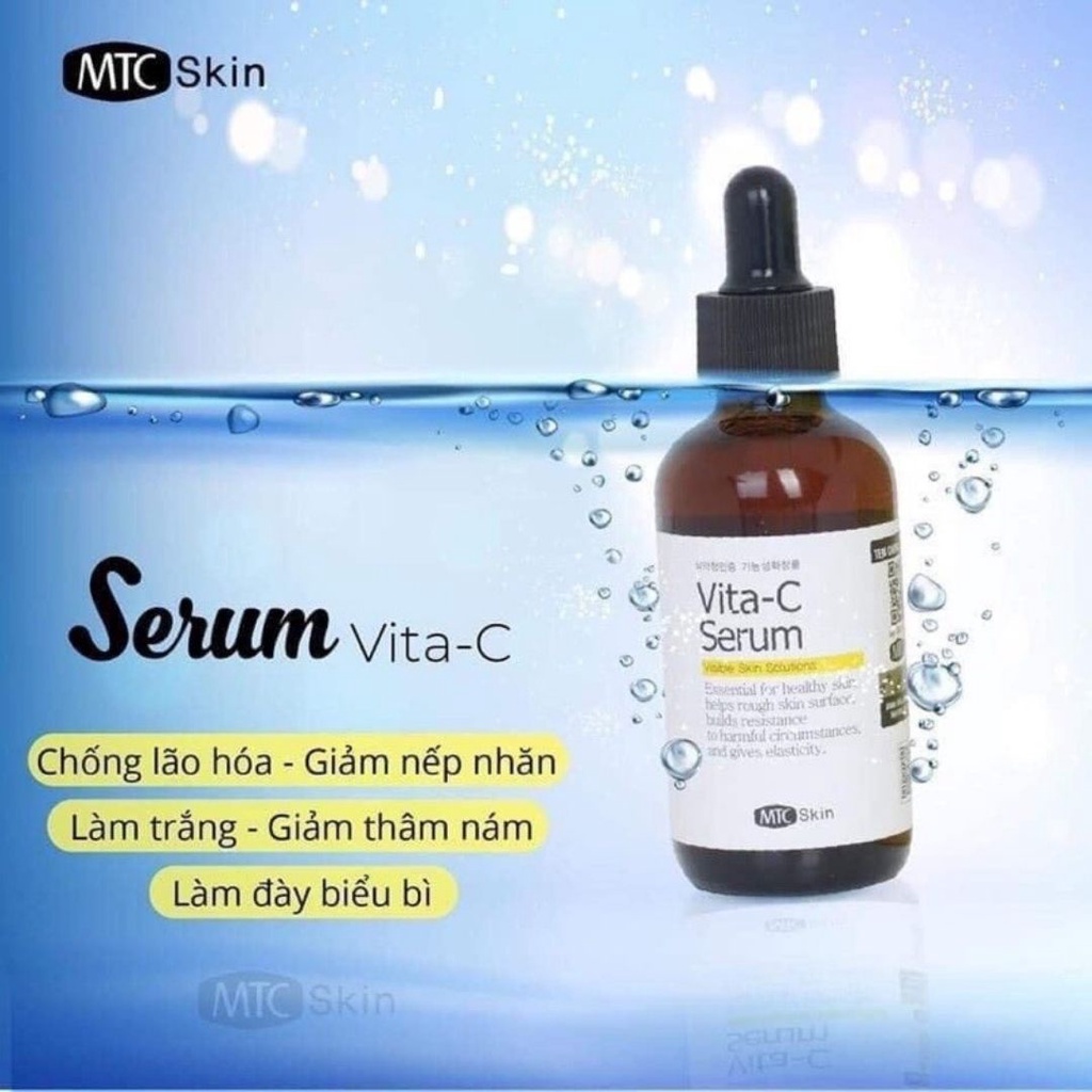 Serum Mtc_Skin Chính Hãng, HA+, Hydro B5, VitaminC, Dưỡng da mờ nám, Cấp Ẩm, Giúp Trẻ Hóa làn da, Xóa mờ nếp nhăn