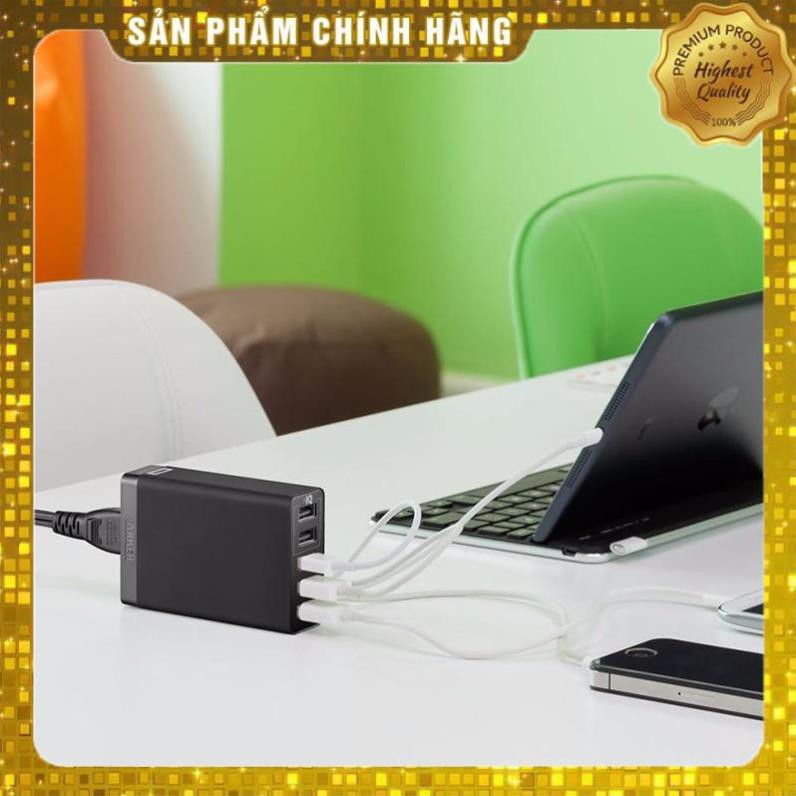 óc củ sạc nhanh 25W 5 cổng USB công nghệ PowerIQ hiệu Anker PowerPort 5 Lite (sạc nhanh Max 2.4A / Port) - Chính hãng