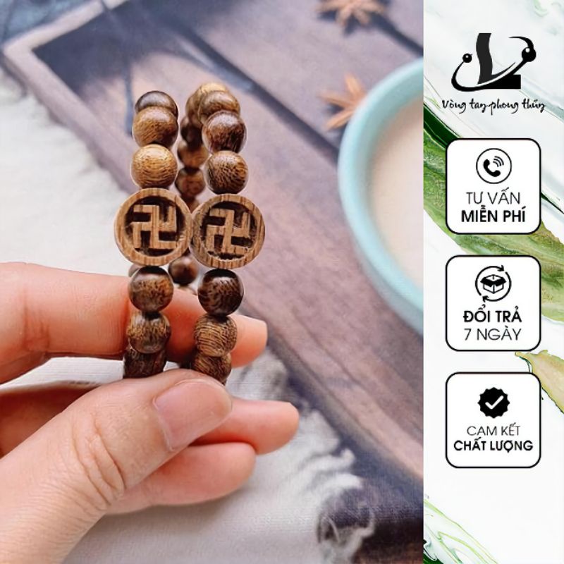 Vòng Tay Trầm Tốc 8ly Mix Chamr Chữ Vạn - N109 | BigBuy360 - bigbuy360.vn