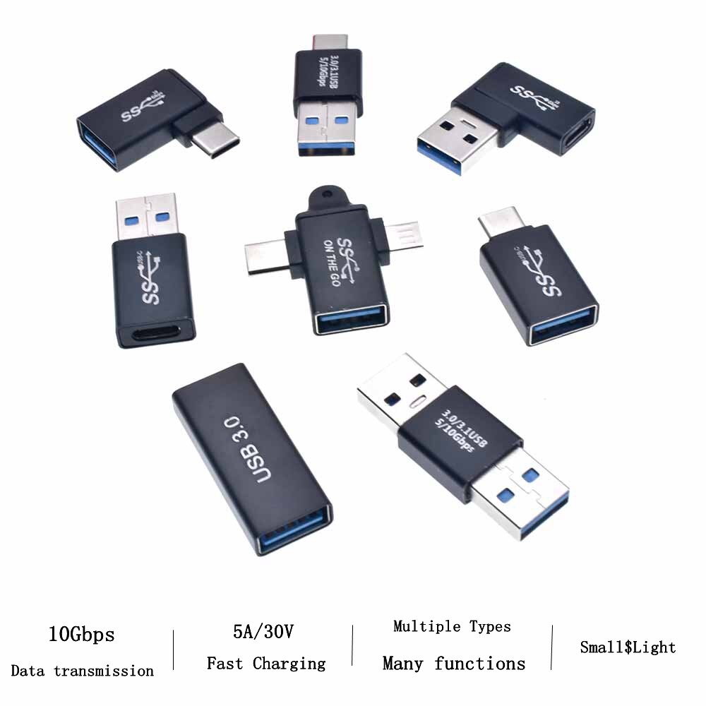 1pc USB Adapter Type C Male To USB3.0 Female USB To Type C Micro OTG Connector USB 3.0 to USB C Cable Mini Adapter Converter