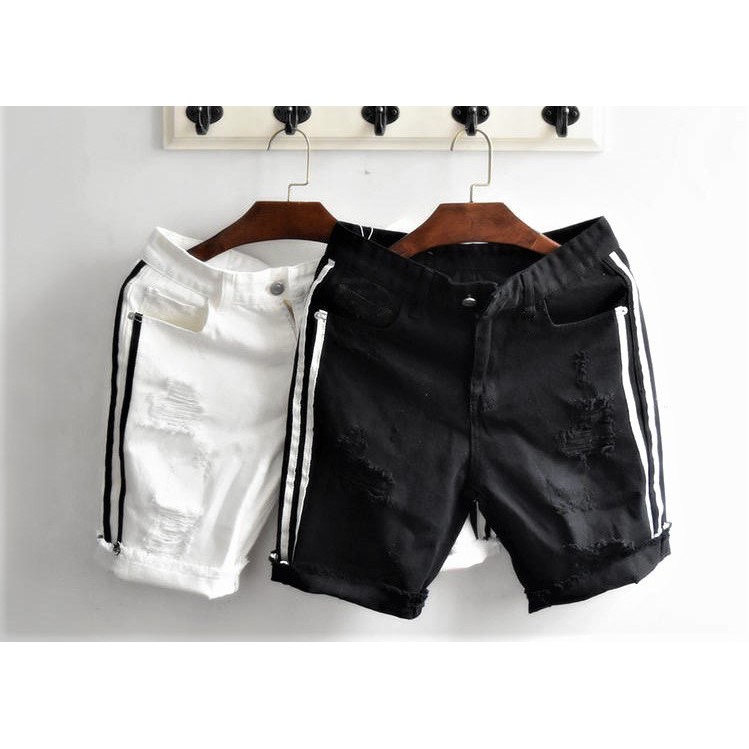 Quần short jean nam DSQ xám rách in BURBERY chất bò vải dày fỏm đẹp co dãn tốt cao cấp AHFASHION | BigBuy360 - bigbuy360.vn