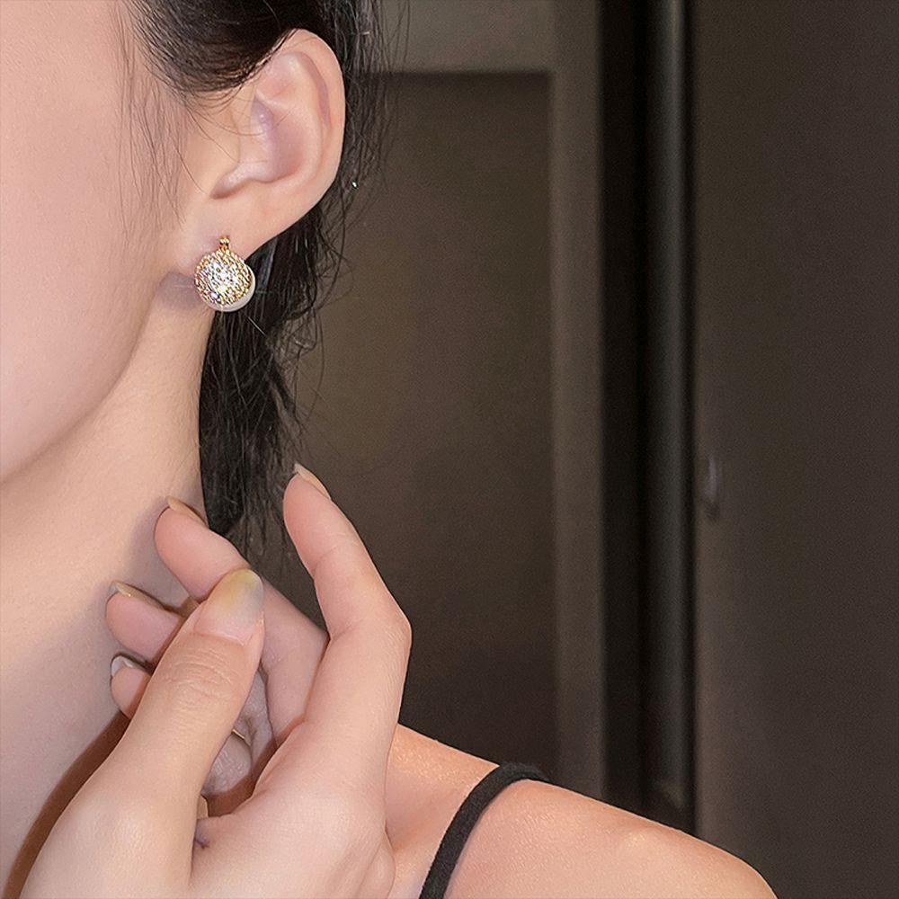 Bông Tai Mạ Bạc Hình Tròn Nhiều Màu Thời Trang Cho Nữ