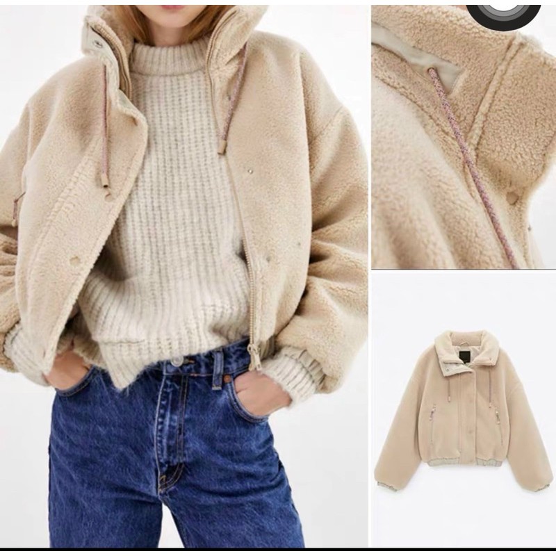 Áo Khoác Bomber Lông Cừu - Áo bomber nữ | BigBuy360 - bigbuy360.vn