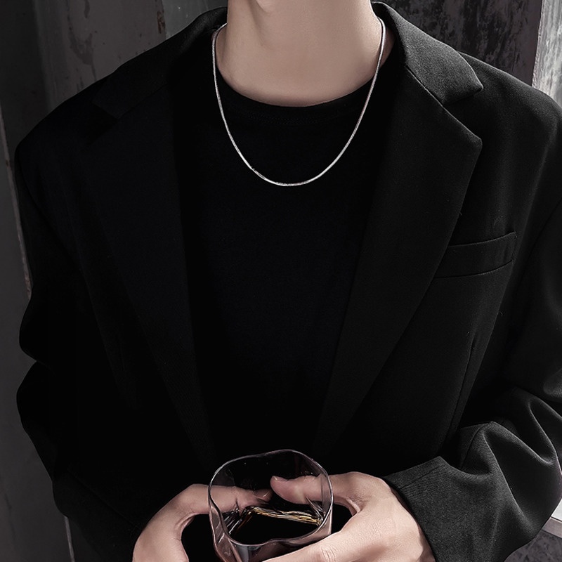 Dây chuyền xương rắn thép titan phong cách hiphop thời trang đơn giản