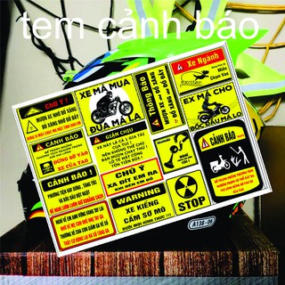 logo cảnh báo tem cảnh báo dán xe sl1 bất kỳ