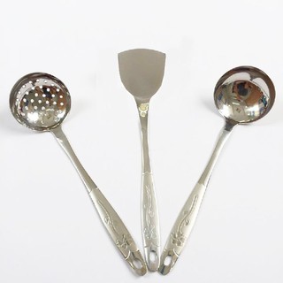 Bộ 3 Vá Muỗng Làm Bếp Inox Cao Cấp - dụng cụ làm bếp đa năng