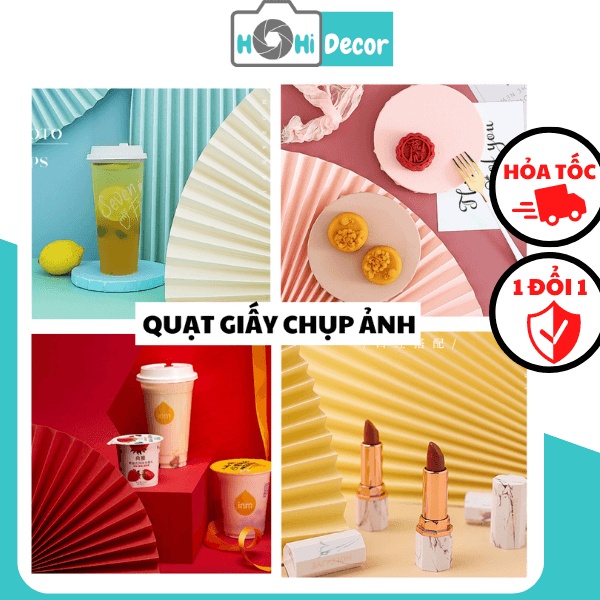 Quạt Giấy Chụp Ảnh, Quạt Xếp Ly Decor Trang Trí Phong Cách Cổ Truyền - Shop Hohi Decor