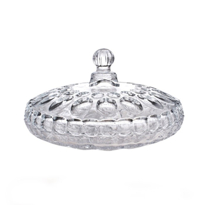 Khay Mứt Thủy Tinh trắng 24cm