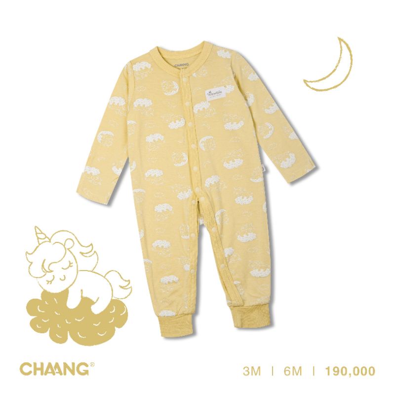 [CHAANG 2021- DINO&amp;PONY] Bộ body dài cúc giữa sơ sinh